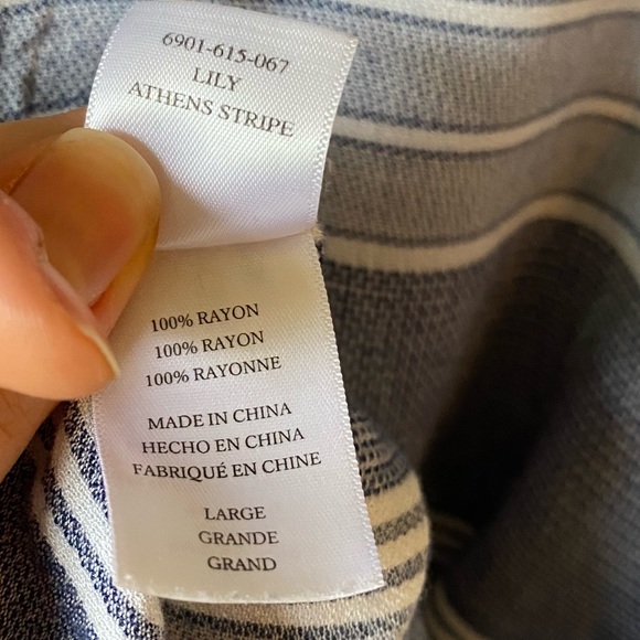 Rails Blue/White Lily Athens Stripe Tie Front Size Large - Picture 7 of 9